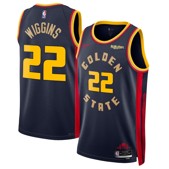Golden State Warriors #22 Andrew Wiggins Navy 2024-25 City Edition Stitched Basketball Jersey