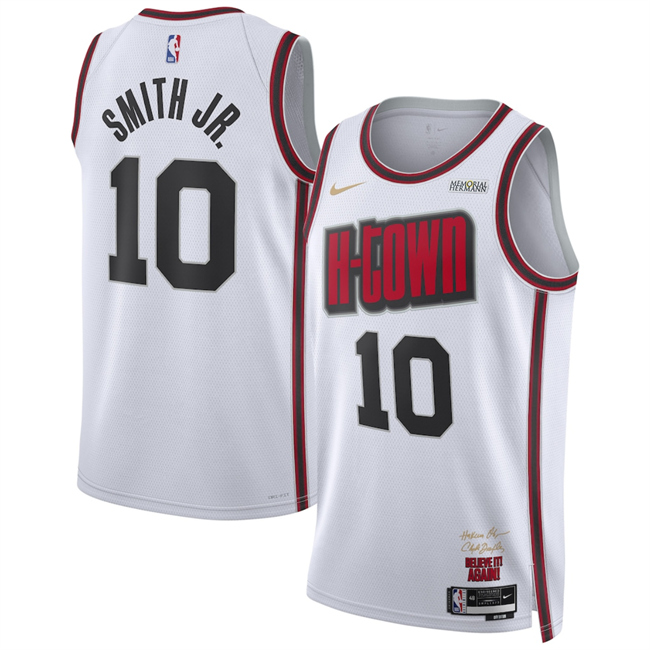 Houston Rockets #10 Jabari Smith Jr. White 2024-25 City Edition Stitched Jersey