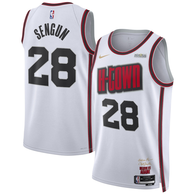 Houston Rockets #28 Alperen Sengun White 2024 25 City Edition Stitched Jersey