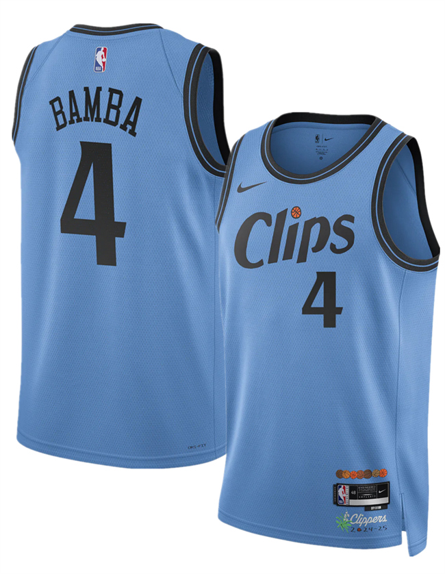 Los Angeles Clippers #4 Mo Bamba Light Blue 2024-25 CityEdition Stitched Jersey