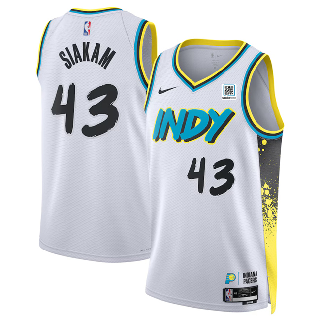 Indiana Pacers #43 Pascal Siakam White 2024-25 City Edition Stitched Basketball Jersey