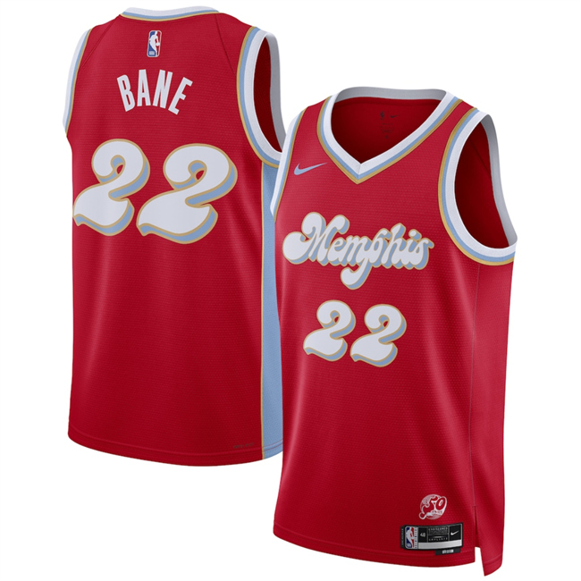 Memphis Grizzlies #22 Desmond Bane Red 2024-25 City Edition Stitched Basketball Jersey