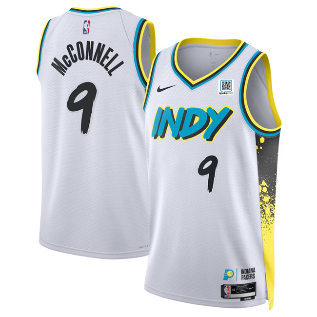 Indiana Pacers #9 T.J. McConnell White 2024-25 City Edition Stitched Basketball Jersey