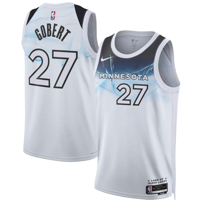 Minnesota Timberwolves #27 Rudy Gobert White 2024-25 City Edition Stitched Jersey