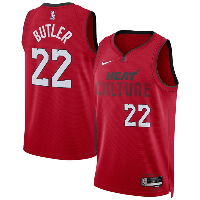 Miami Heat #22 Jimmy Butler Red 2024-25 City Edition Stitched Basketball Jersey
