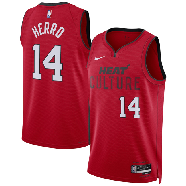 Miami Heat #14 Tyler Herro Red 2024-25 City Edition Stitched Basketball Jersey