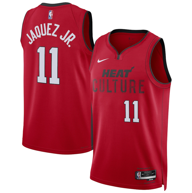Miami Heat #11 Jaime Jaquez Jr. Red 2024-25 City Edition Stitched Basketball Jersey