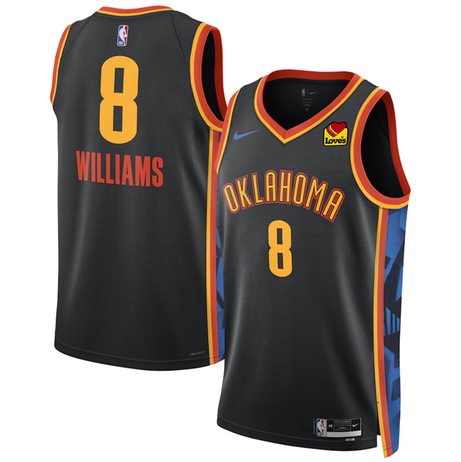 Oklahoma City Thunder #8 Jalen Williams Black 2024-25 City Edition Stitched Basketball Jersey
