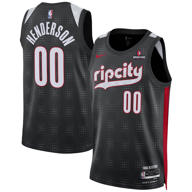 Portland Trail Blazers #00 Scoot Henderson Black 2024-25 City Edition Edition Stitched Basketball Jersey