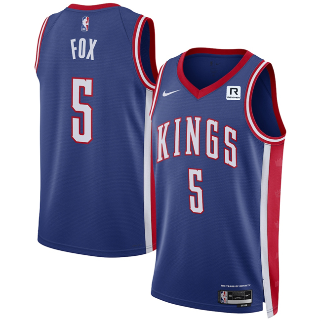 Sacramento Kings #5 De'Aaron Fox Purple 2024-25 City Edition Stitched Basketball Jersey