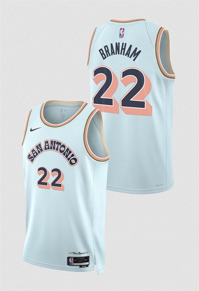 San Antonio Spurs #22 Malaki Branham Light Blue 2024-25 City Edition Stitched Basketball Jersey