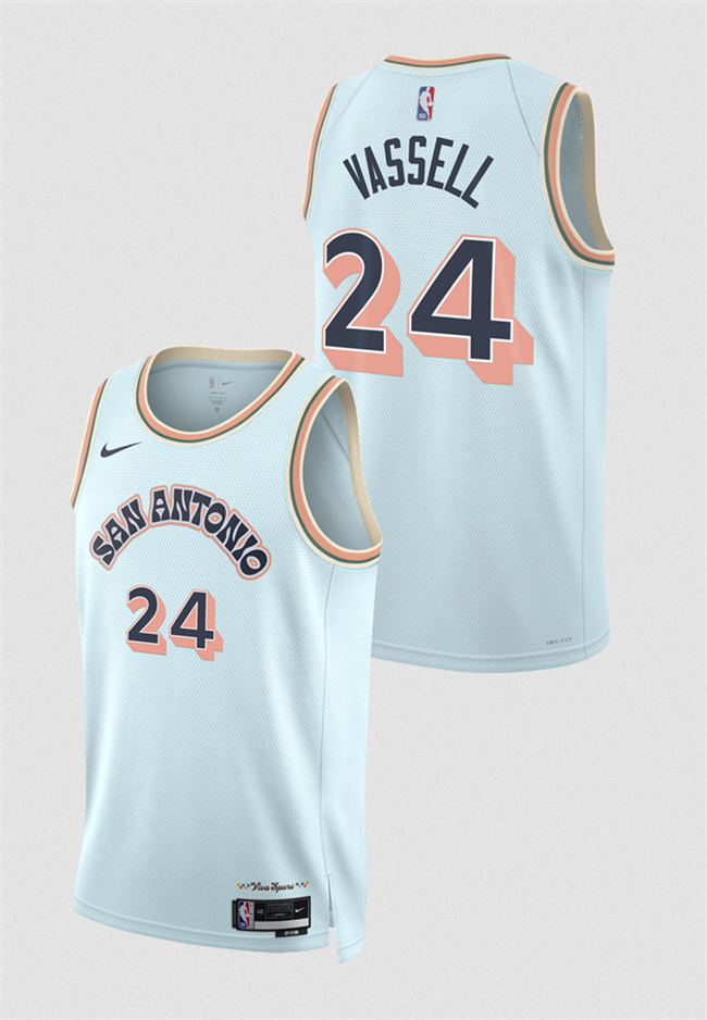 San Antonio Spurs #24 Devin Vassell Light Blue 2024-25 City Edition Stitched Basketball Jersey