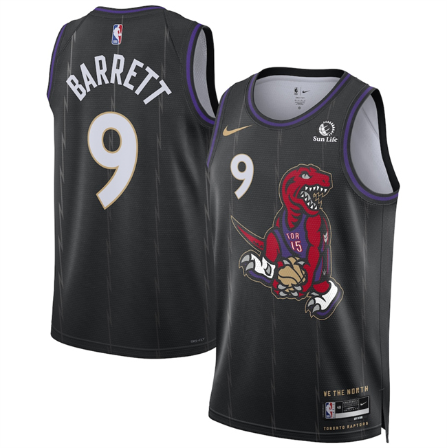 Toronto Raptors #9 RJ Barrett Black 2024-25 City Edition Stitched Basketball Jersey