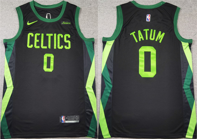 Boston Celtics #0 Jayson Tatum Black 2024-25 City Edition Stitched Basketball Jersey