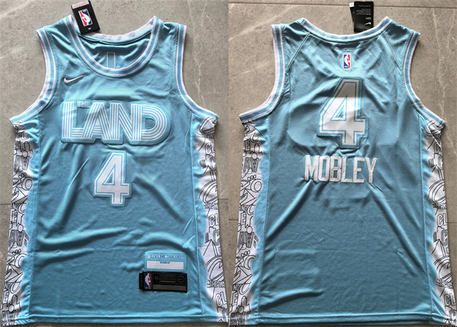 Cleveland Cavaliers #4 Evan Mobley Light Blue 2024 City Edition Stitched Jersey
