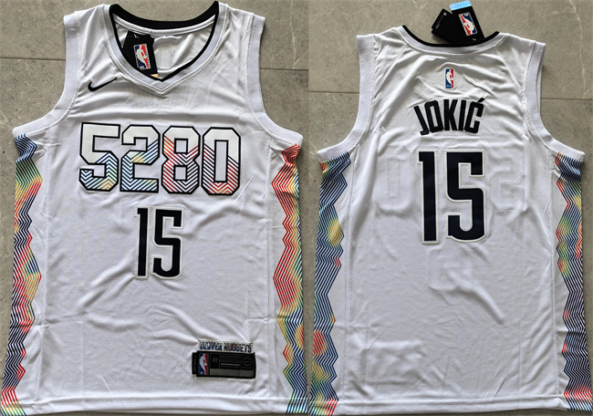 Denver Nuggets #15 Nikola Jokic White 2024 City Edition Stitched Basketball Jersey