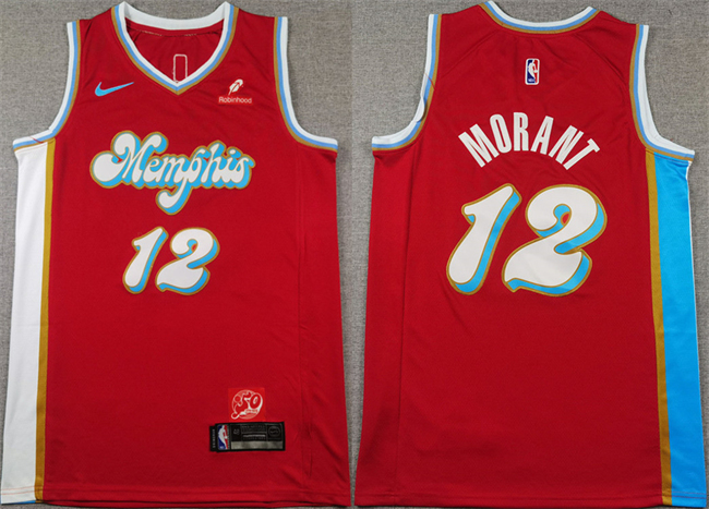 Memphis Grizzlies #12 Ja Morant Red 2024-25 City Edition Stitched Basketball Jersey