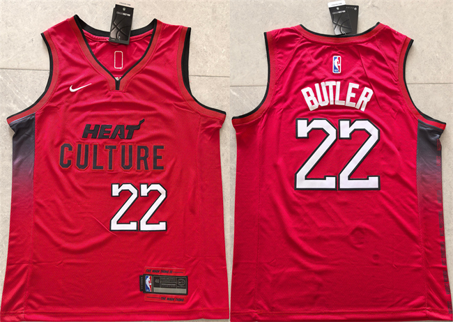 Miami Heat #22 Jimmy Butler Red 2024 City Edition Stitched Basketball Jersey