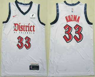 Washington Wizards #33 Kyle Kuzma White 2024 City Edition Swingman Sponsor Stitched Jersey