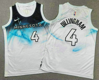 Minnesota Timberwolves #4 Rob Dillingham White 2024 City Edition Swingman Stitched Jersey