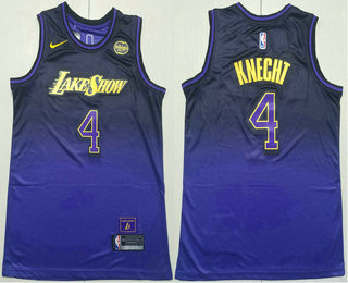 Los Angeles Lakers #4 Dalton Knecht Purple 2024 City Edition Swingman Stitched Jersey