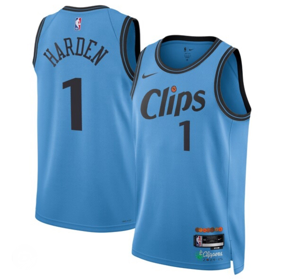 Los Angeles Clippers #1 James Harden Light Blue 2024-25 CityEdition Stitched Jersey