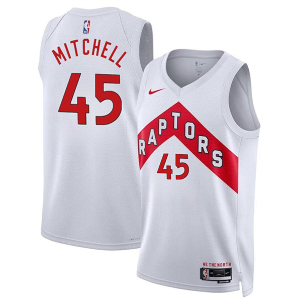 Toronto Raptors #45 Davion Mitchell White Association Edition Stitched Basketball Jersey