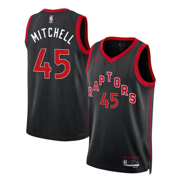 Toronto Raptors #45 Davion Mitchell Black Statement Edition Stitched Basketball Jersey