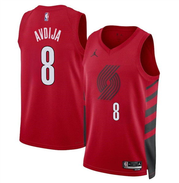 Portland Trail Blazers #8 Deni Avdija Red Statement Edition Stitched Basketball Jersey
