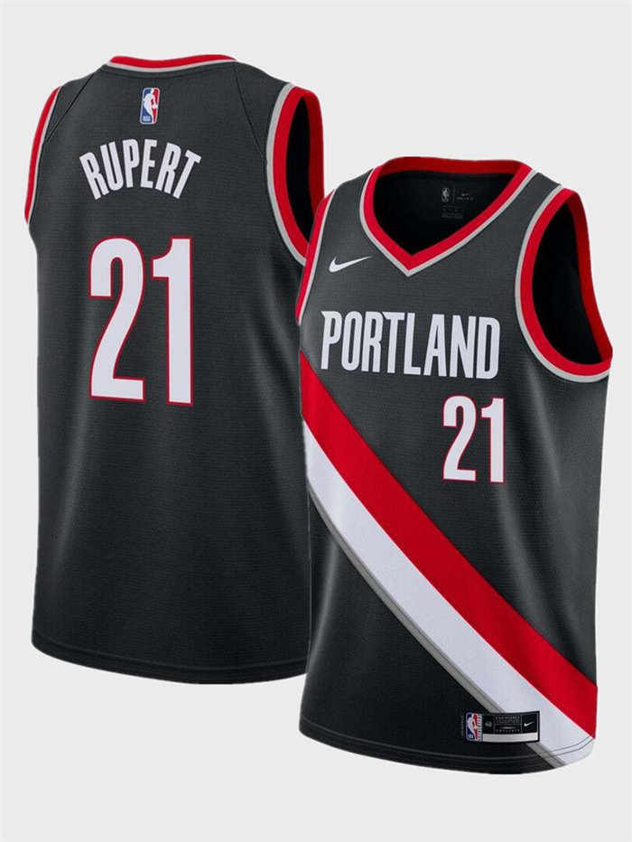 Portland Trail Blazers #21 Rayan Rupert Black Icon Edition Stitched Basketball Jersey