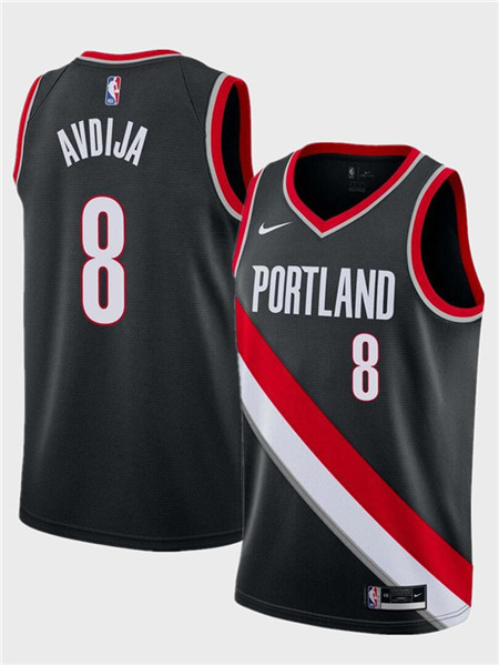 Portland Trail Blazers #8 Deni Avdija Black Icon Edition Stitched Basketball Jersey