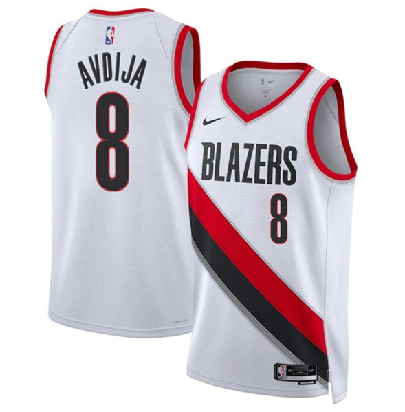 Portland Trail Blazers #8 Deni Avdija White Association Edition Stitched Basketball Jersey