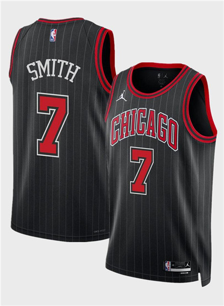 Chicago Bulls #7 Jalen Smith Black 2024 Draft Statement Edition Stitched Basketball Jersey