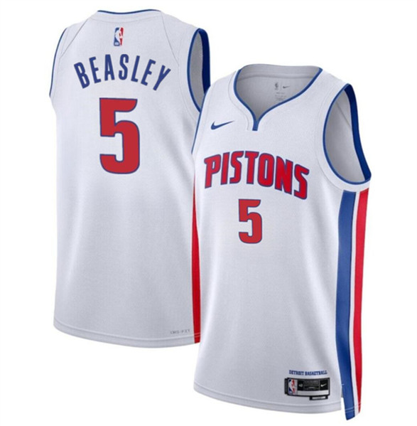 Detroit Pistons #5 Malik Beasley White 2024 Association Edition Stitched Jersey