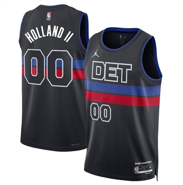 Detroit Pistons #00 Ron Holland II Black 2024 Statement Edition Stitched Basketball Jersey