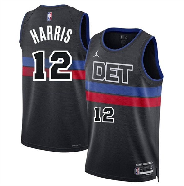 Detroit Pistons #12 Tobias Harris Black 2024 Statement Edition Stitched Basketball Jersey
