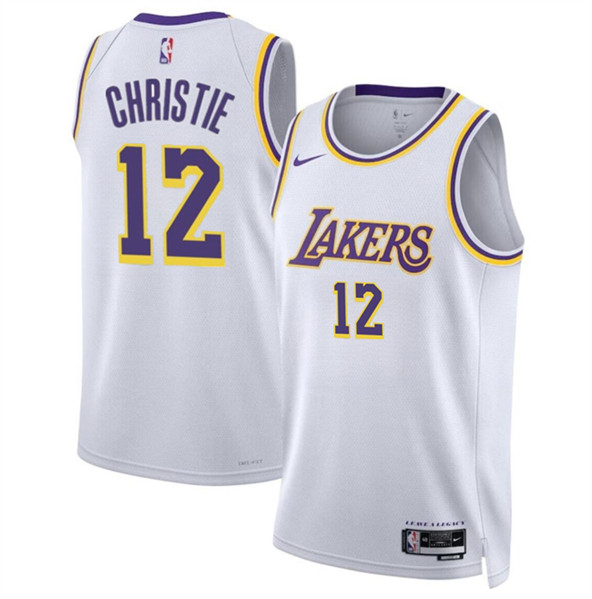 Los Angeles Lakers #12 Max Christie White 2024 Association Edition Stitched Basketball Jersey