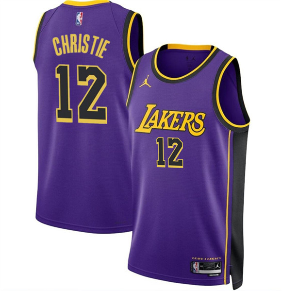 Los Angeles Lakers #12 Max Christie Purple 2024 Statement Edition Stitched Basketball Jersey