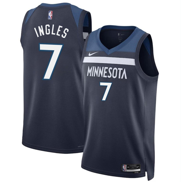 Minnesota Timberwolves #7 Joe Ingles 2024 Icon Edition navy 75th Anniversary Swingman Stitched Jersey