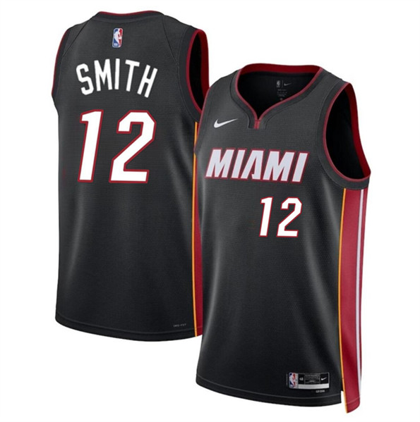 Miami Heat #12 Dru Smith Black 2024 Icon Edition Stitched Basketball Jersey