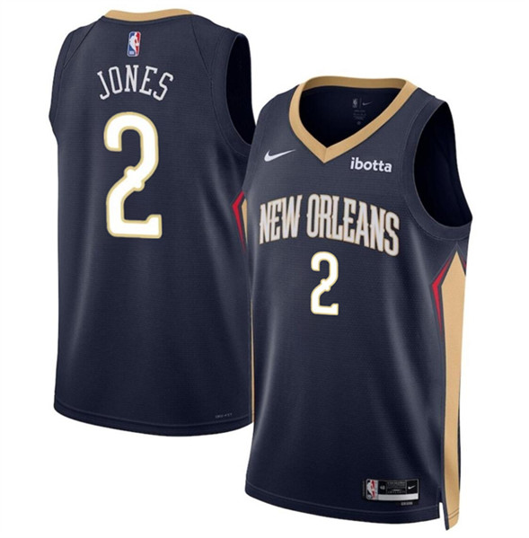 New Orleans Pelicans #2 Herb Jones Navy 2024 Icon Edition Stitched Basketball Jersey