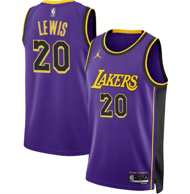 Los Angeles Lakers #20 Maxwell Lewis Purple 2024 Statement Edition Stitched Basketball Jersey