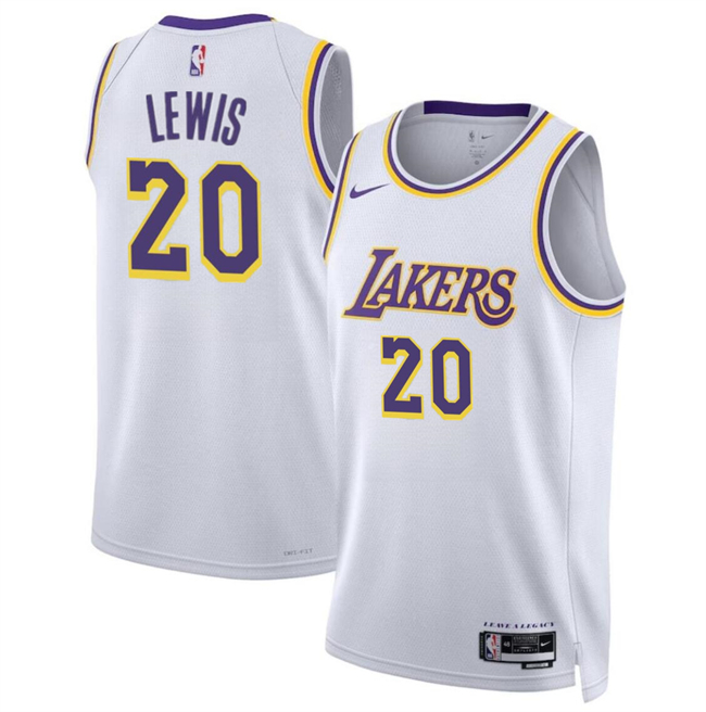 Los Angeles Lakers #20 Maxwell Lewis White 2024 Association Edition Stitched Basketball Jersey