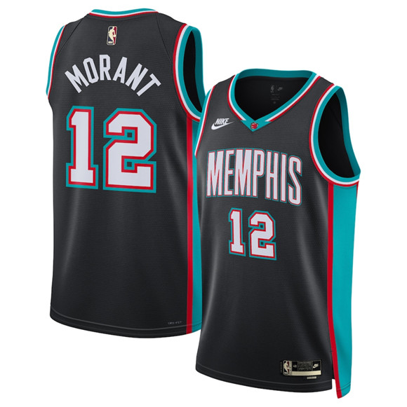 Memphis Grizzlies #12 Ja Morant Black 2025 Classic Edition Stitched Basketball Jersey