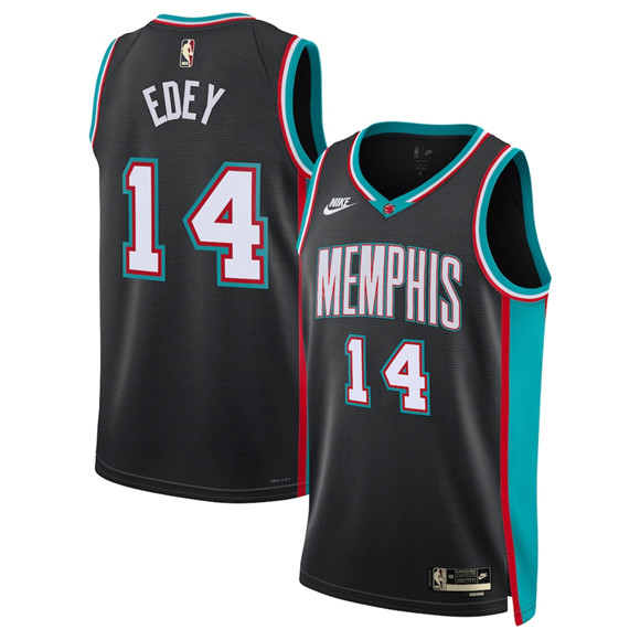 Memphis Grizzlies #14 Zach Edey Black 2025 Classic Edition Stitched Basketball Jersey