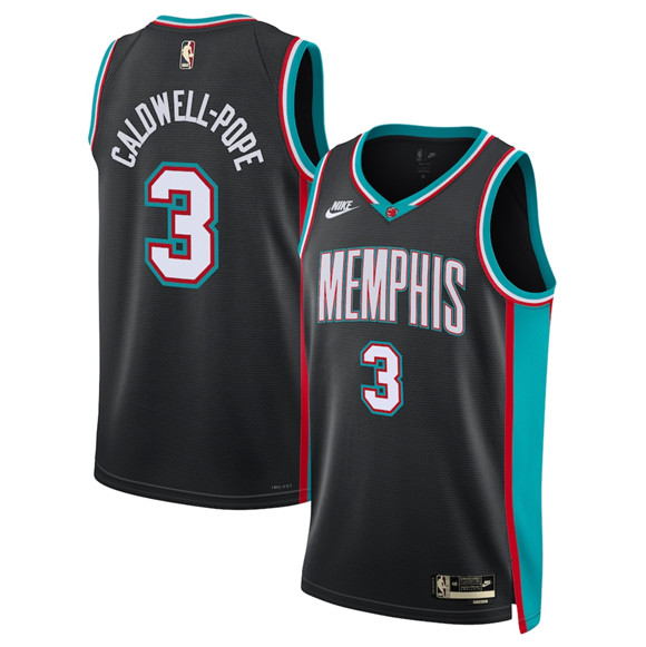 Memphis Grizzlies #3 Kentavious Caldwell-Pope Black 2025 Classic Edition Stitched Basketball Jersey