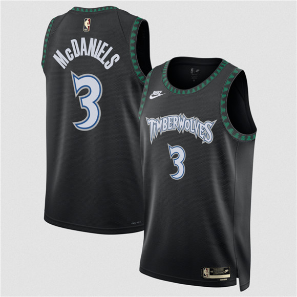 Minnesota Timberwolves #3 Jaden McDaniels Black 2025 Classic Edition Stitched Jersey