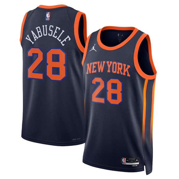 New York Knicks #28 Guerschon Yabusele Black 2025 Statement Edition Stitched Basketball Jersey