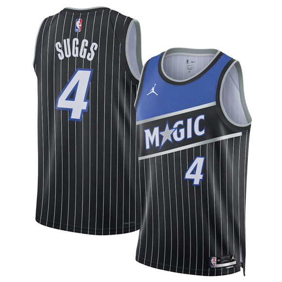 Orlando Magic #4 Jalen Suggs Black 2025 Statement Edition Stitched Basketball Basketball Jersey