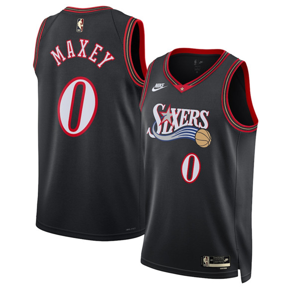 Philadelphia 76ers #0 Tyrese Maxey Black 2025 Classic Edition Stitched Jersey